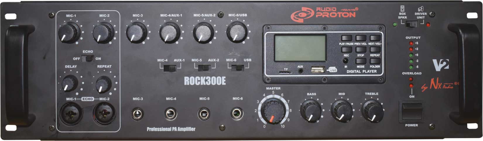 NX Audio ROCK300E Power Amplifier Upgraded Display & USB/BT Module - Each