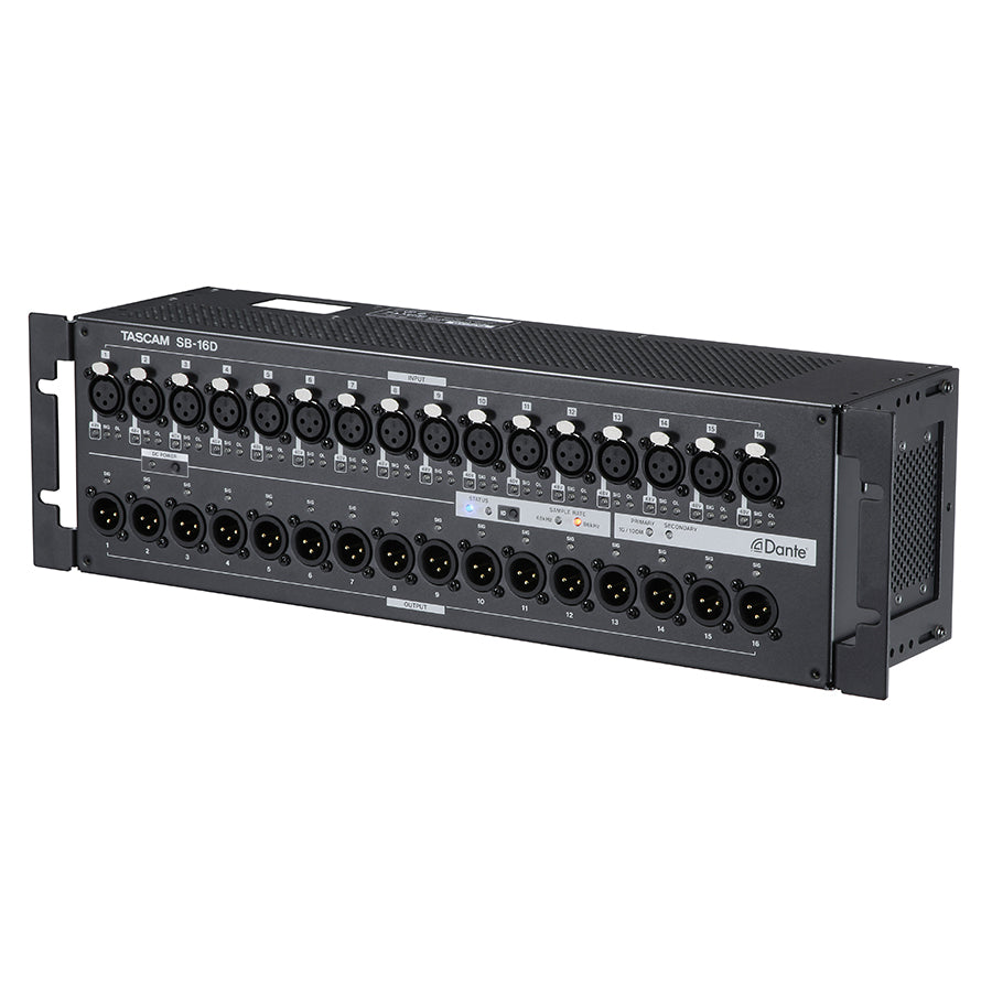 TASCAM SB-16D Professional 16×16 Dante AD/DA Converter Stage Box with 32-bit Audio and HDIA Preamps - Audiomaxx India