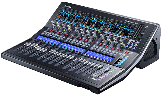 TASCAM Sonicview 24DP Professional 24-Channel Digital Mixing Console with Dual Power Redundancy, Triple Touchscreens, and Dante Networking - Audiomaxx India