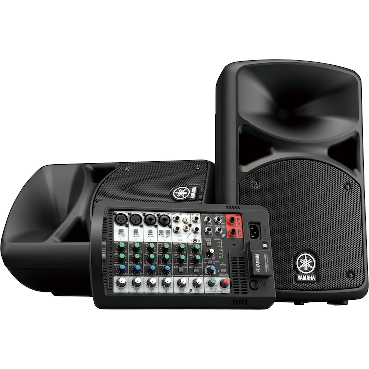 Yamaha STAGEPAS 400BT Portable PA Speqaker System With Bluetooth 400W, Reverb, 8Ch. Mixer, 2 Speakers 8" LF/1" HF, Built-in Stand Mounts - Each