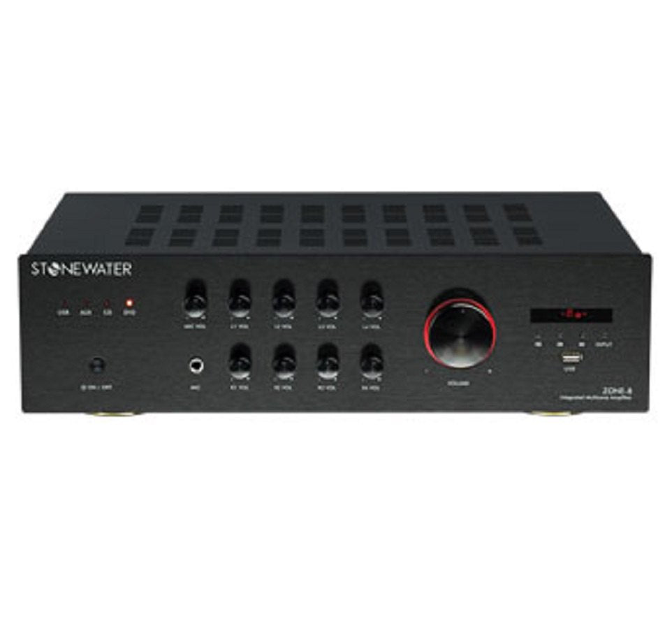Stonewater Zone8, Commercial 8 Zone 200w Amplifier Individual Vol. Control, USB
