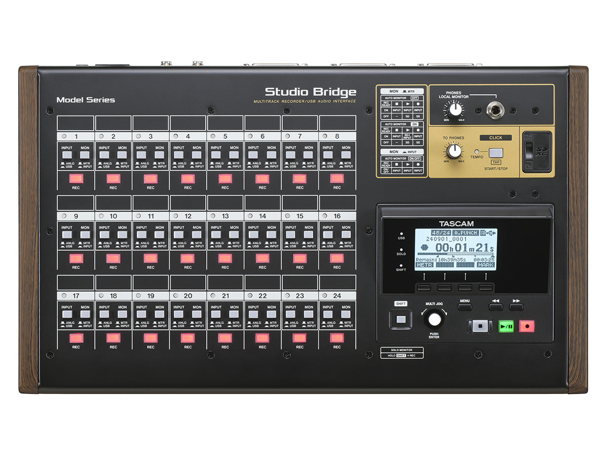 TASCAM Studio Bridge Professional 64-Channel Multitrack Recorder and USB Audio Interface with Redundant Recording - Audiomaxx India