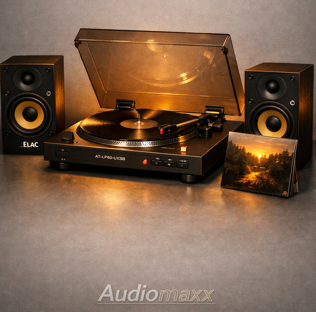 Audio-Technica AT-LP60XUSB Turntable + ELAC Debut Connex DCB41 Powered Bookshelf Speakers Pair - Bundle