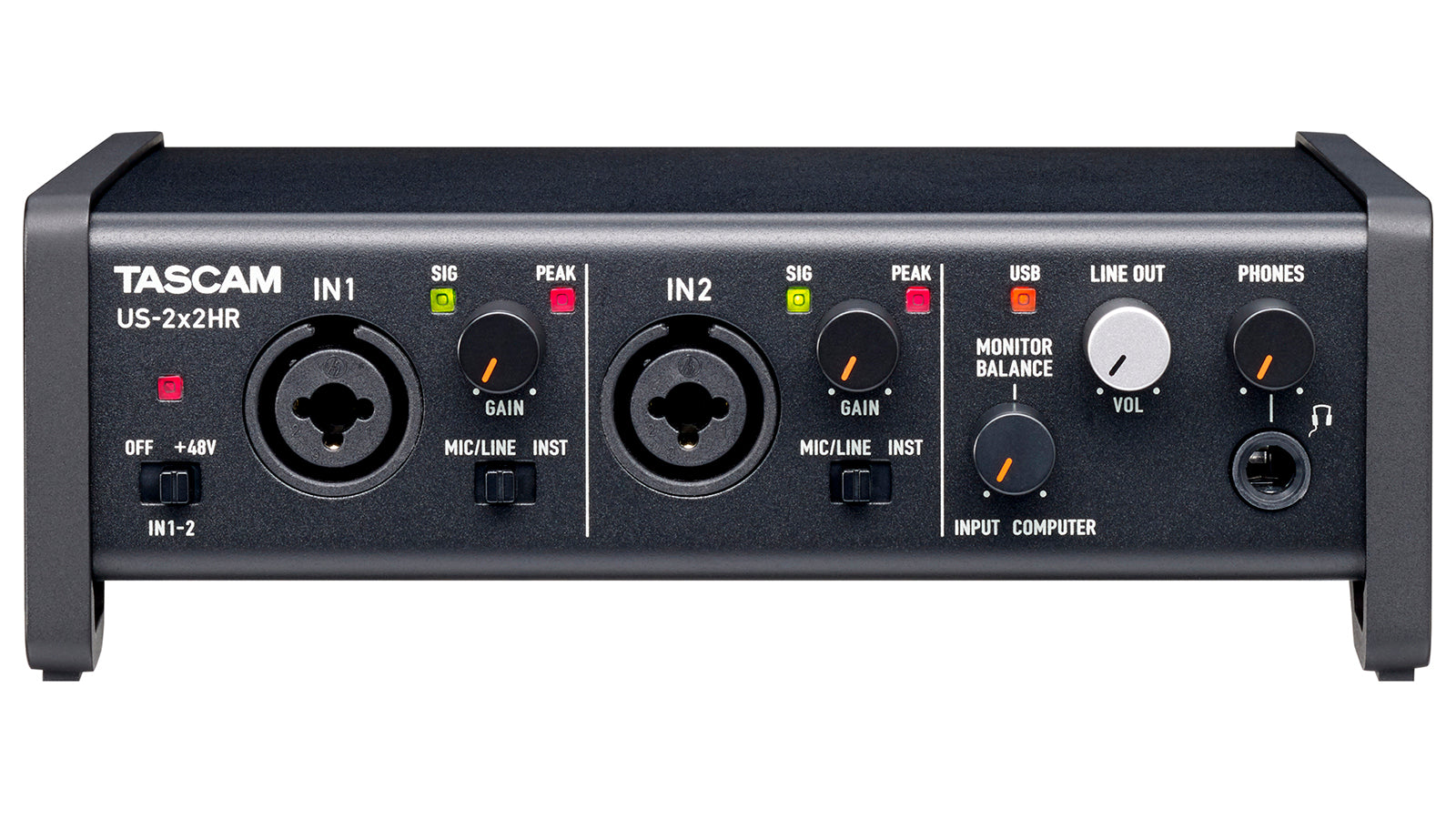 TASCAM US-2x2HR High-Resolution 2-In/2-Out USB Audio Interface with Ultra-HDDA Preamps and 192 kHz Support