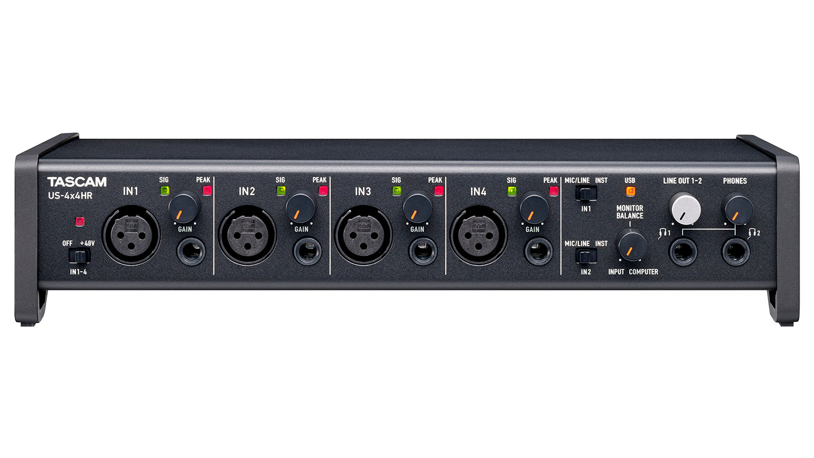 TASCAM US-4x4HR Professional 4-In/4-Out USB Audio Interface with Ultra-HDDA Preamps, MIDI, and 192 kHz Support