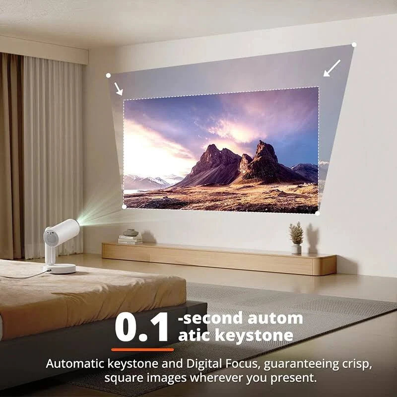 ETOE Starfish 2 1080P Smart Projector with Ambient Light for Modern Home Entertainment, Compact Design