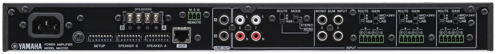 Yamaha MA2120 - LoZ 8Ω OR  HiZ 70V / 100V Switchable Class D Mixer Amplifier