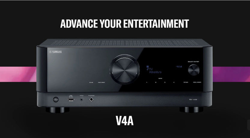 Yamaha RXV4A Audio-Video Receiver With  Definitive Technology ProCinema 1000 Satellite Sepakers Set  - Dolby 5.1 Home Theater Package # AM501044 - Audiomaxx India
