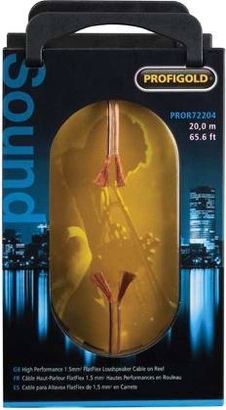 Profigold PROR72204 Flat Transparent Audio Cabele / Speaker Wire 1.5Sqmm x 20Meter Transparant