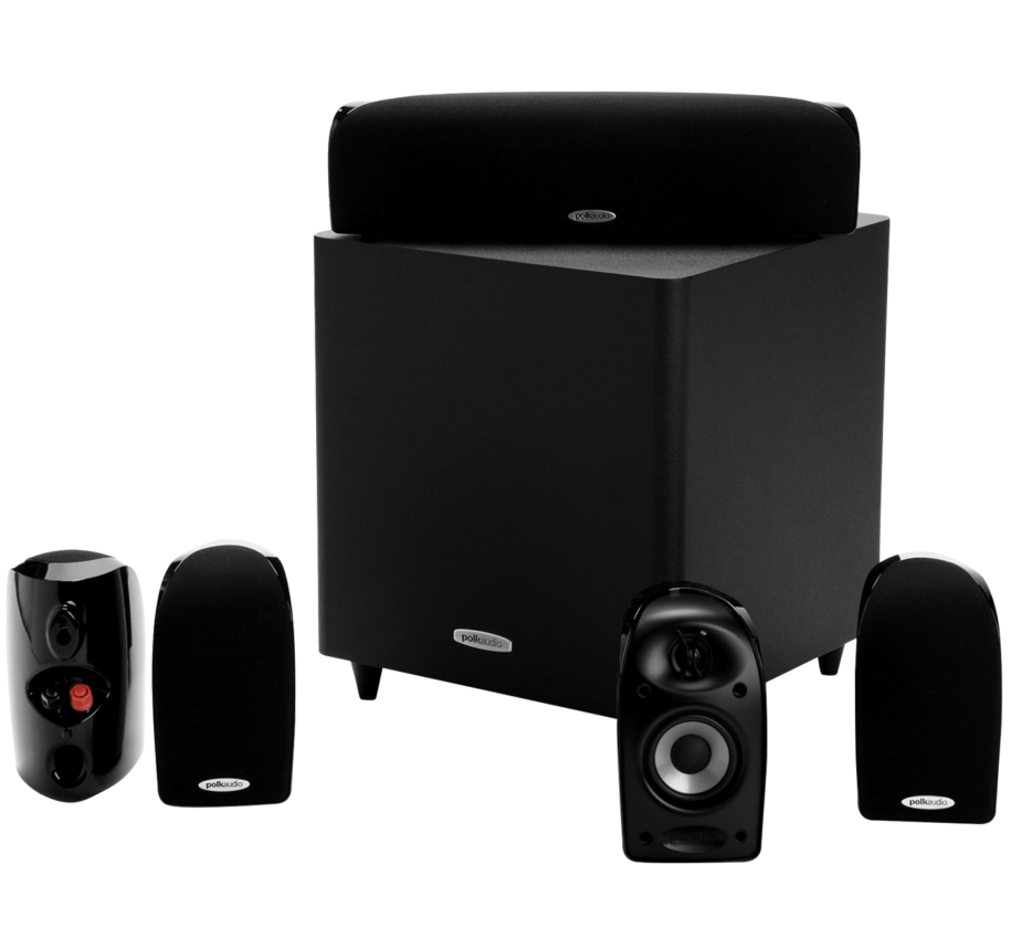 Denon x550BT Audio-Video Receiver With Polk Audio TL-1600 BlackStone Satellite Speaker Set - Dolby 5.1 Home Theater Package # AM501010 - Best Home Theatre Systems - Audiomaxx India