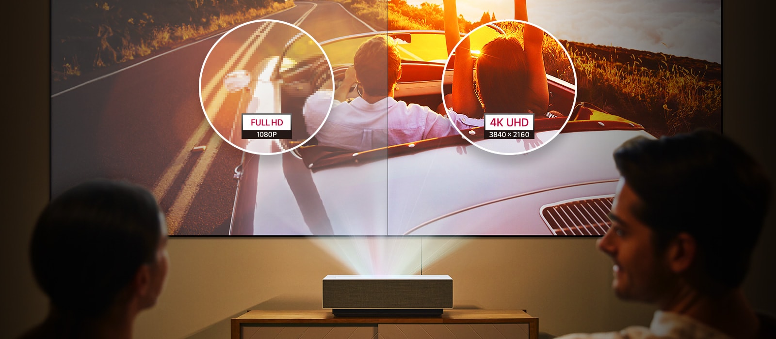 LG-HU715QW CineBeam 4K UHD Laser UST - Ultra Short Throw Tabletop Smart Projector