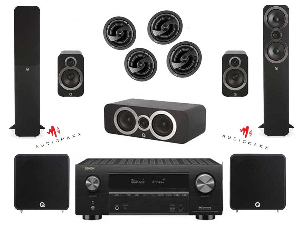 Denon X3700H With QAcoustics Q3050i - Dolby Atmos 9.2 Home Theater Package #AM902002 - Audiomaxx India