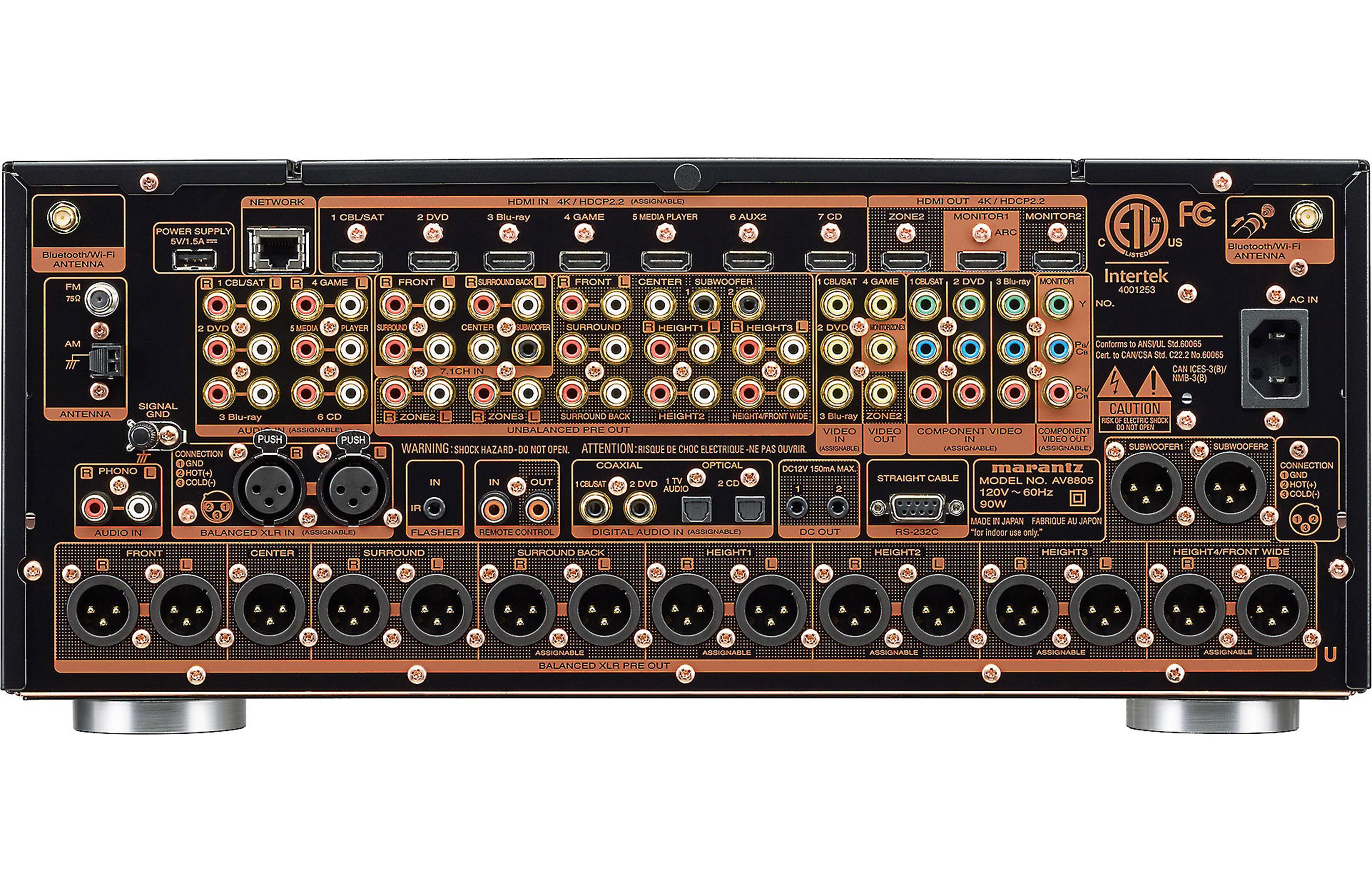 Marantz AV8805A 13.2-Channel Home Theater Pre-Amplifier/Processor With Wi-Fi®, Dolby Atmos®, DTS:X™, and HEOS Built-in - Audiomaxx India
