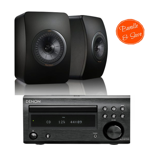 Denon RCD M41 Hi-Fi Amplifier CD Bluetooth Receiver + KEF LS50 Bookshelf Speakers - 2.0 Stereo Music System # AM200007 - Best Home Theatre Systems - Audiomaxx India