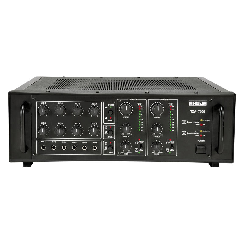 Ahuja TZA-7000 -  2 Zone PA Mixer Amplifier 500W + 500W Max - Audiomaxx India