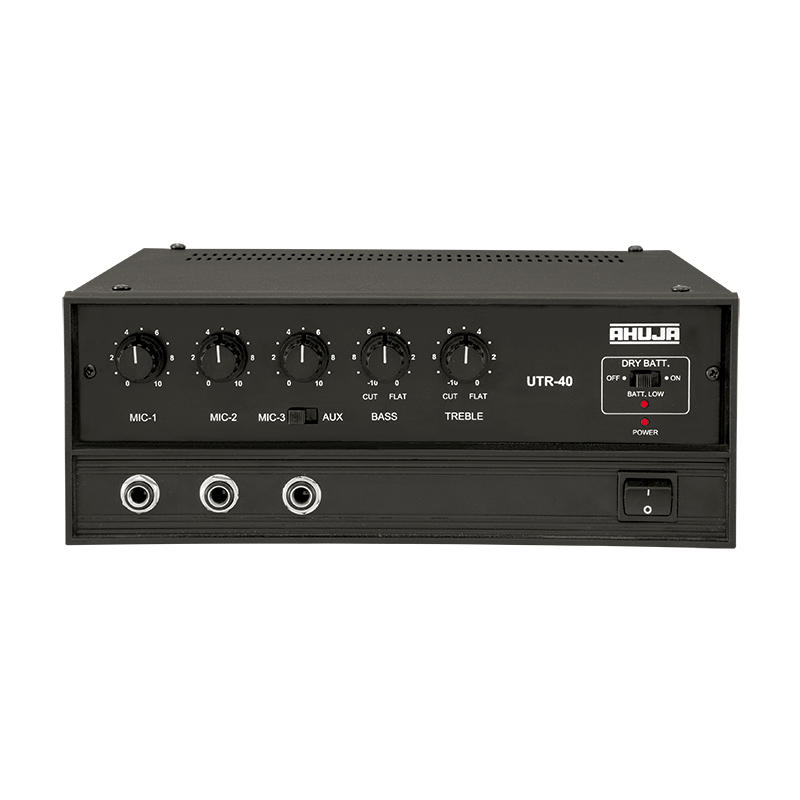 Ahuja UTR 40 Power Amplifier, 3 Mic & 1 Aux Inputs, Extremely Portable,3 Power Sources - Each