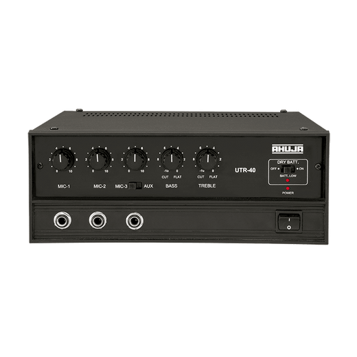 Ahuja UTR 40 Power Amplifier, 3 Mic & 1 Aux Inputs, Extremely Portable,3 Power Sources - Each