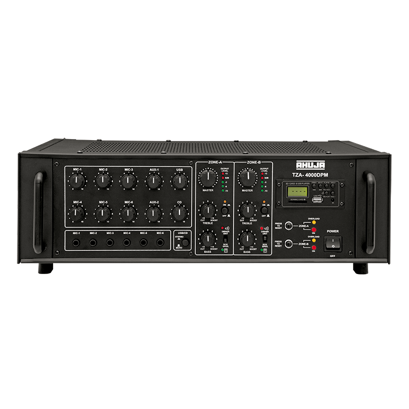 Ahuja TZA-4000DPM 400w DJ/ PA Mixer Amplifier 6 Mic, 2 Aux Inputs, 2 Zone,CD/Stereo input- Each