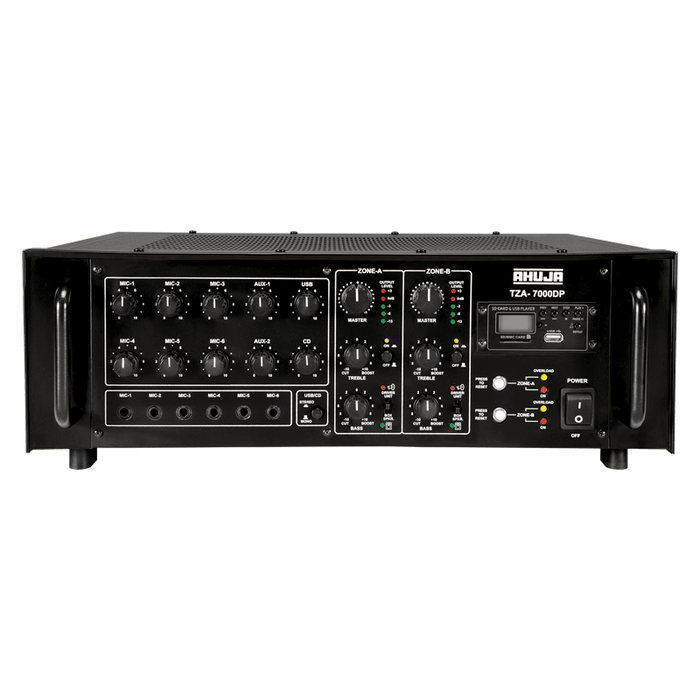 Ahuja TZA-7000DP 700W DJ/PA Mixer Amplifier With 6 Mic, 2 Aux Inputs , USB, Auto AC/DC - Each