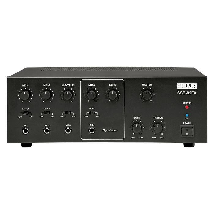 Ahuja SSB-85FX 80w 4 Mic & 1 Aux Inputs Auto AC/DC PA Mixer Amplifier - Each