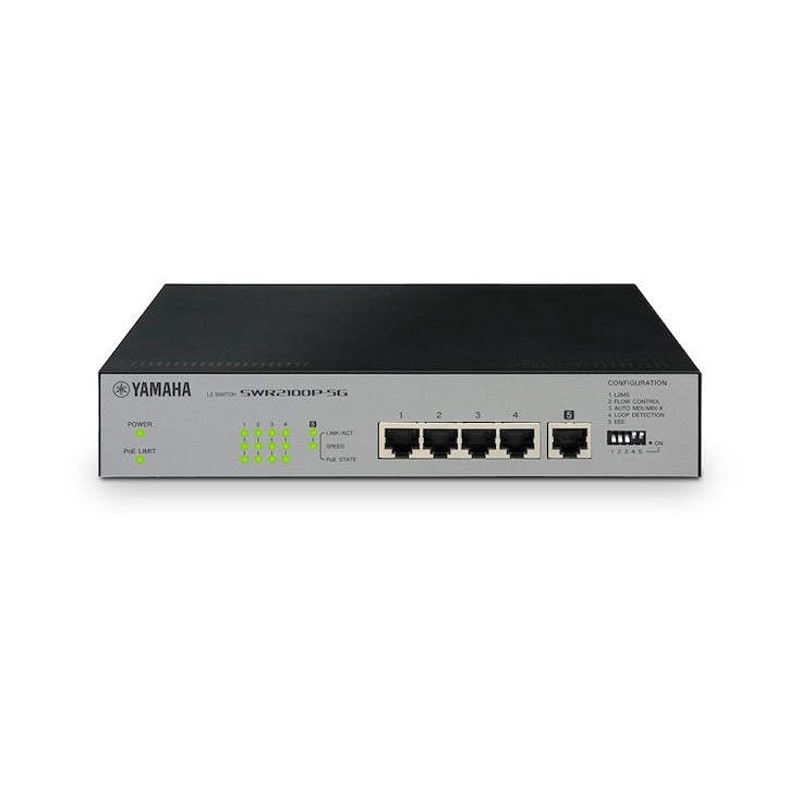 Yamaha SWR2100P 5G 5-port L2 Network Switch, with PoE - Each