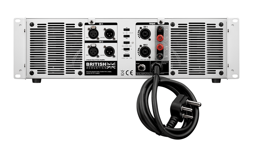 BRITISH ACOUSTICS  TK-9000 High‑Performance Power Amplifier - 1800W/Ch @ 4Ω