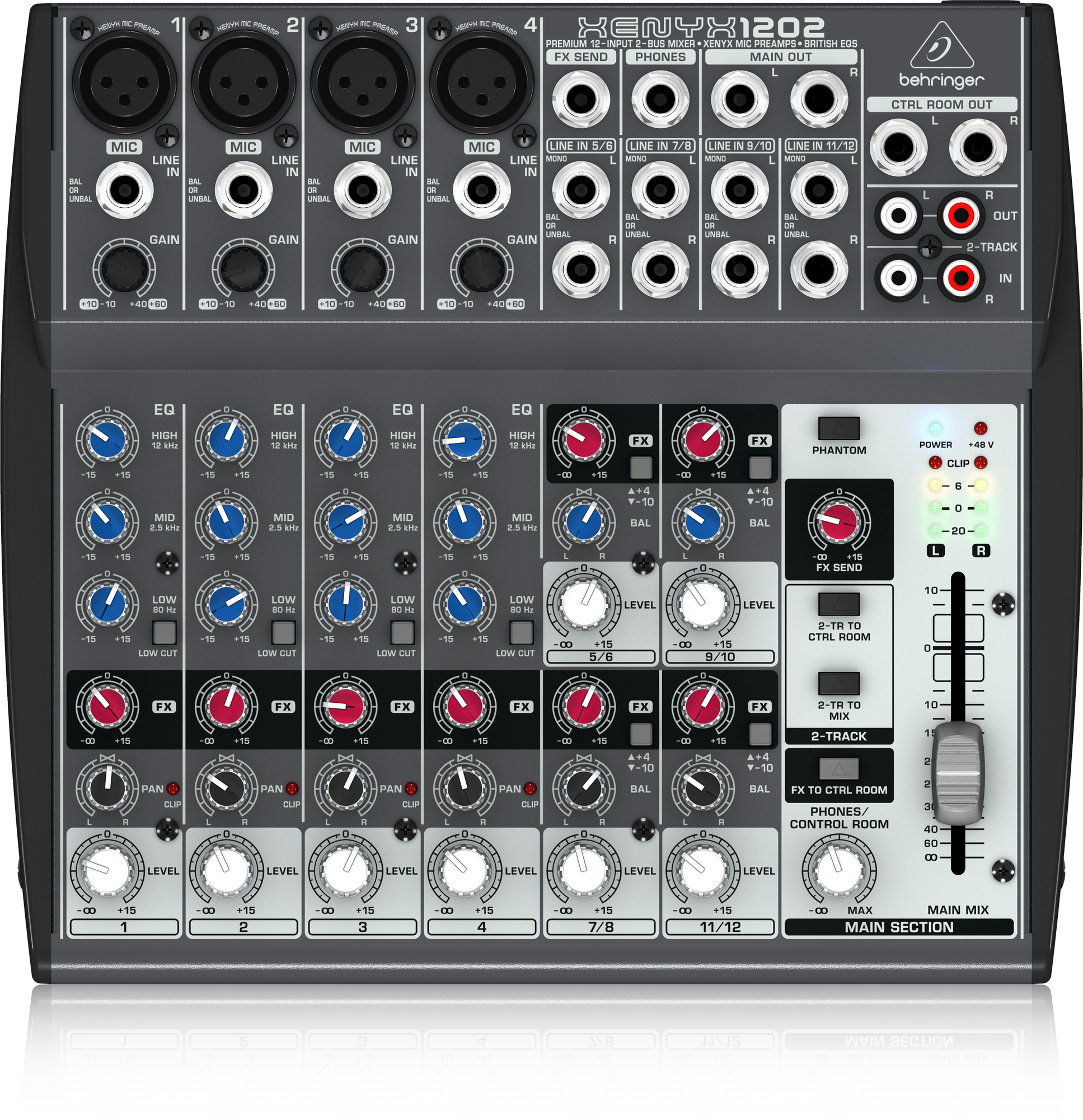 Behringer Xenyx 1202 Premium 12-Input 2-Bus Mixer with XENYX Mic Preamps and British EQ