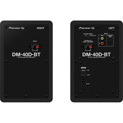 Pioneer DM40D-BT, 4" Two-Way Powered Desktop Monitor Speakers With Bluetooth - Pair
