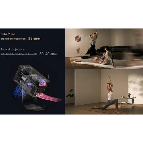 Wanbo Cube 2 Pro Portable Smart Projector – Native 1080p , 500 ANSI Lumens ,Android TV 11 , Auto Focus , 230° Gimbal Stand - Audiomaxx India