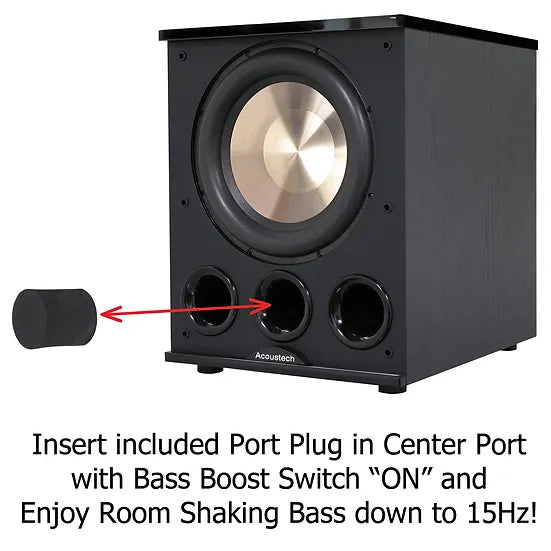 BIC America Acoustech PL-300 12” 1400W Powered Subwoofer with Tri-Tuned Ports and “BASS BOOST - Each