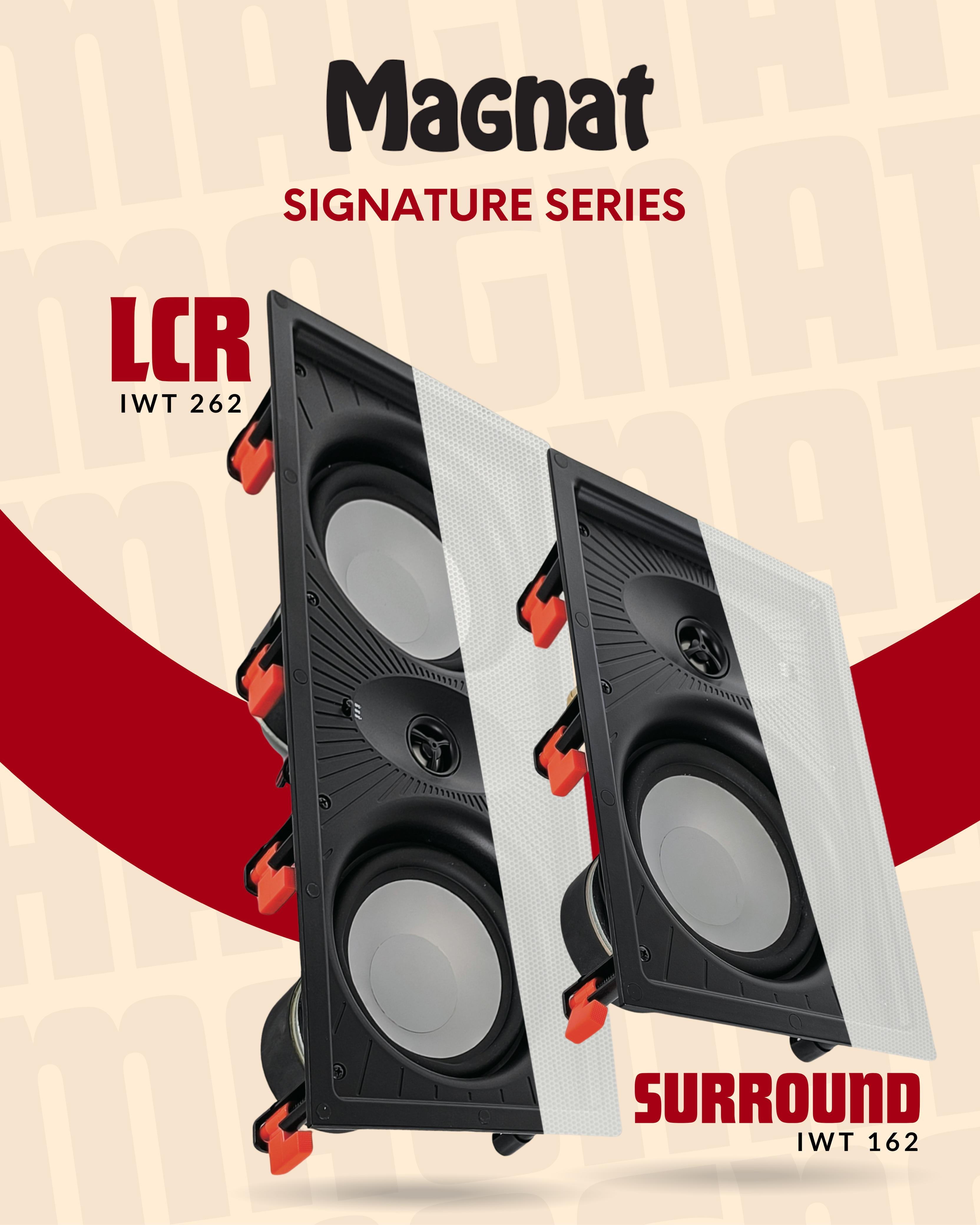 Magnat Signature IWT 262 200W 2 -Way In-Wall Double Woofer Speaker - Pair