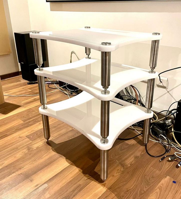 Plastic Audio Rack Allegra Hi-Fi Equipment Rack Premium Plexi Acrylic & Stainless Steel A