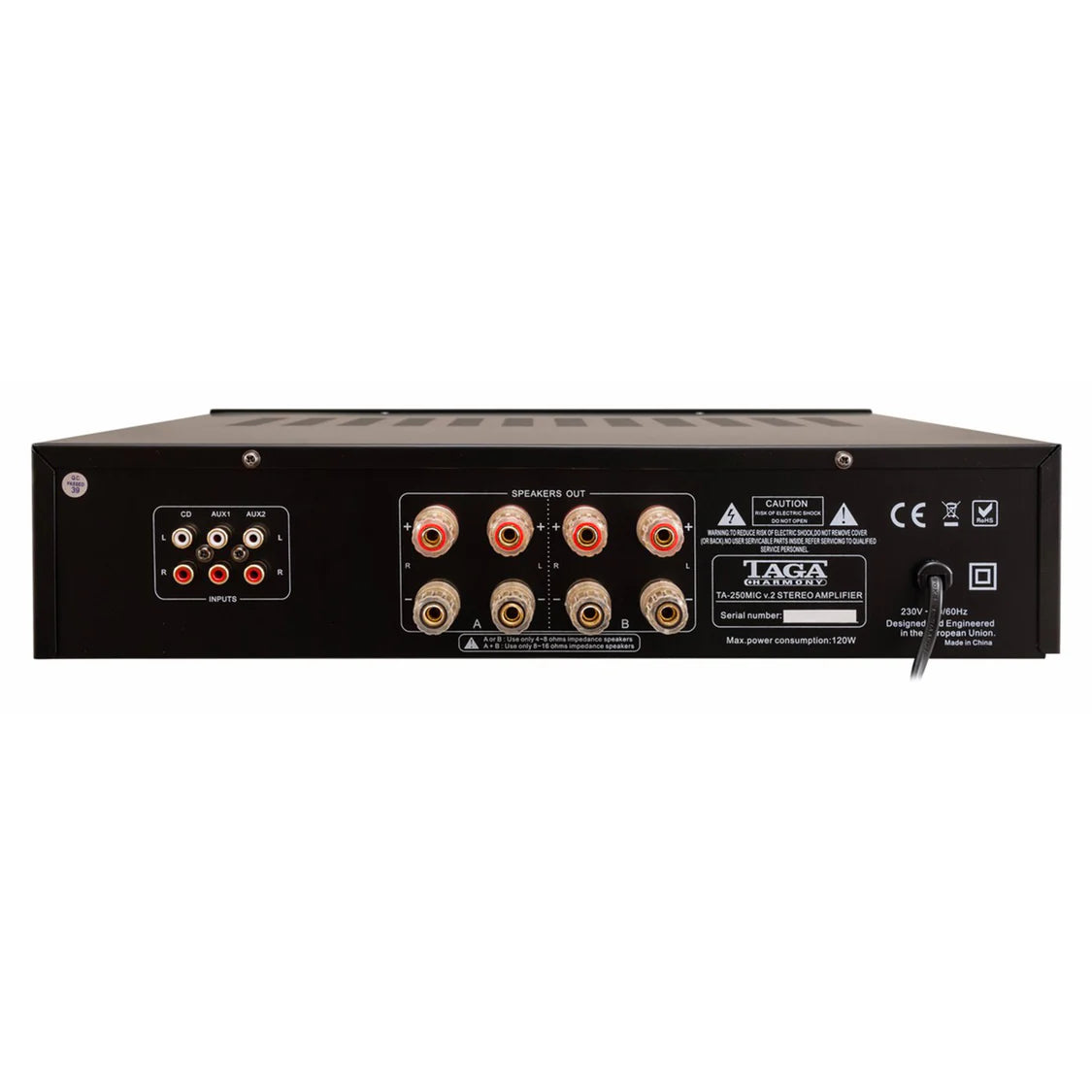 TAGA Harmony TA-250MIC V.2- CI A/B Speakers Integrated Amplifier With Built-in MIC input - Each