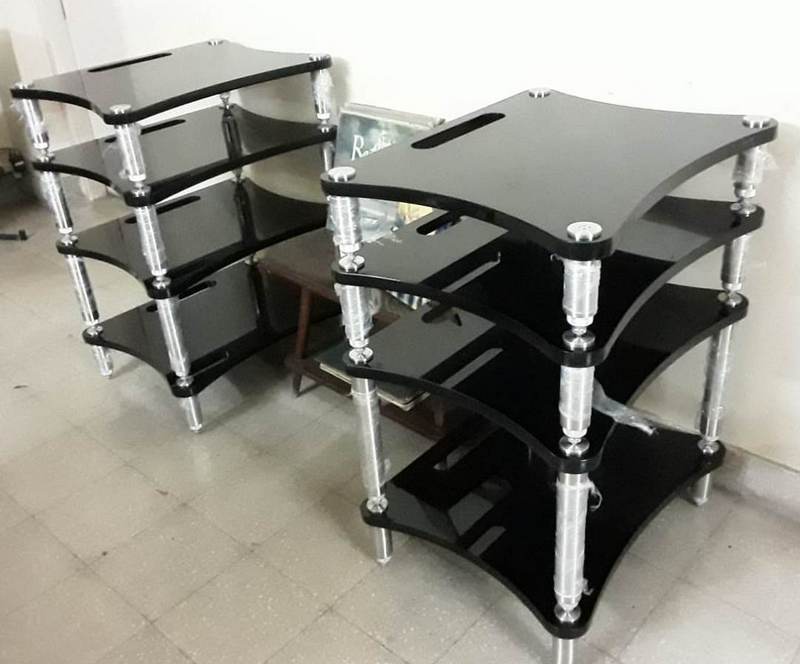 Allegra Hi-Fi Equipment Rack Premium Plexi Acrylic & Stainless Steel A