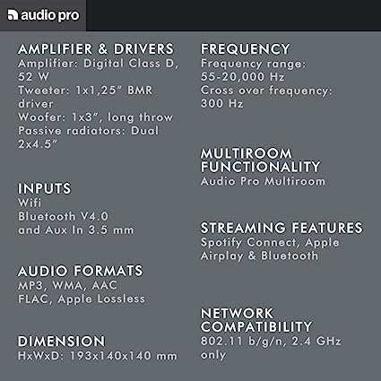 Audio Pro - A10 MKII Wireless | WiFi | Network | Multiroom Speaker