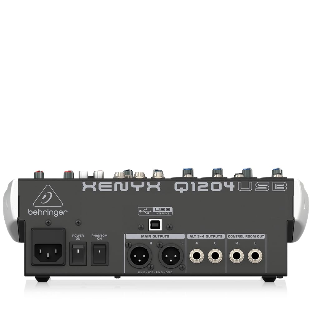 Behringer  XENYX Q1204USB Premium 12-Input 2/2-Bus Mixer with XENYX Mic Preamps and Compressors, Wireless Option and USB/Audio Interface - Each