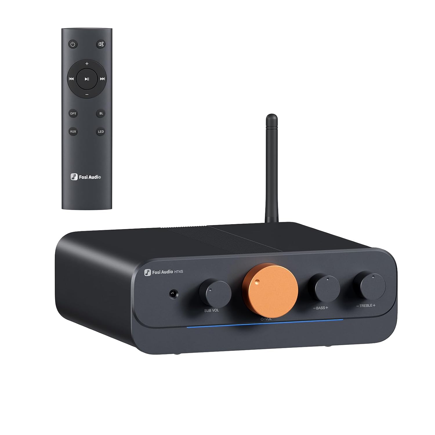 Fosi Audio HT4S 5-Channel Bluetooth Class-D Amplifier with Optical Input, 4.1/5.0 Mode, and Multi-Speaker System Support - Audiomaxx India