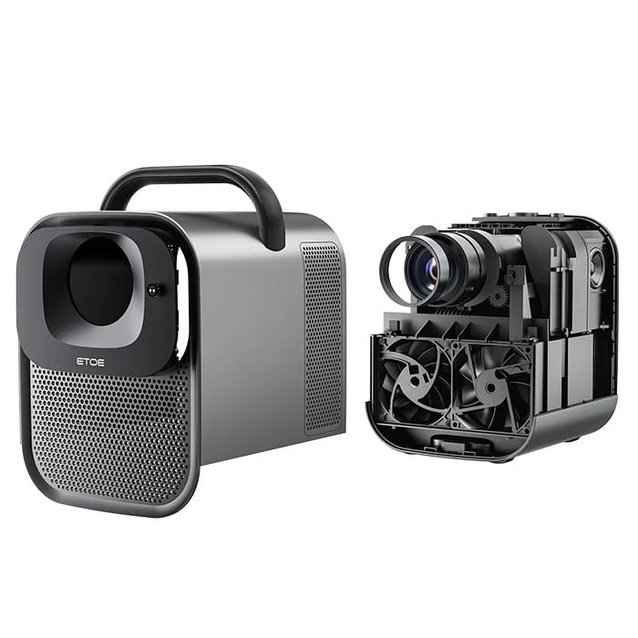 ETOE Seal Pro 1080P Google TVProjector With Netflix, Auto-Focus & Keystone ,Dual-Band Wi-Fi ,1000 ANSI Lumens ,30,000+ Hr Lifetime - Audiomaxx India