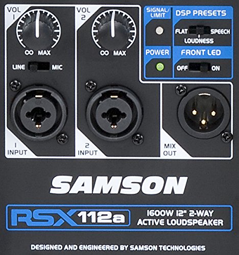 Samson RSX112A  12" 1600W  2-Way Active Loudspeaker - Each