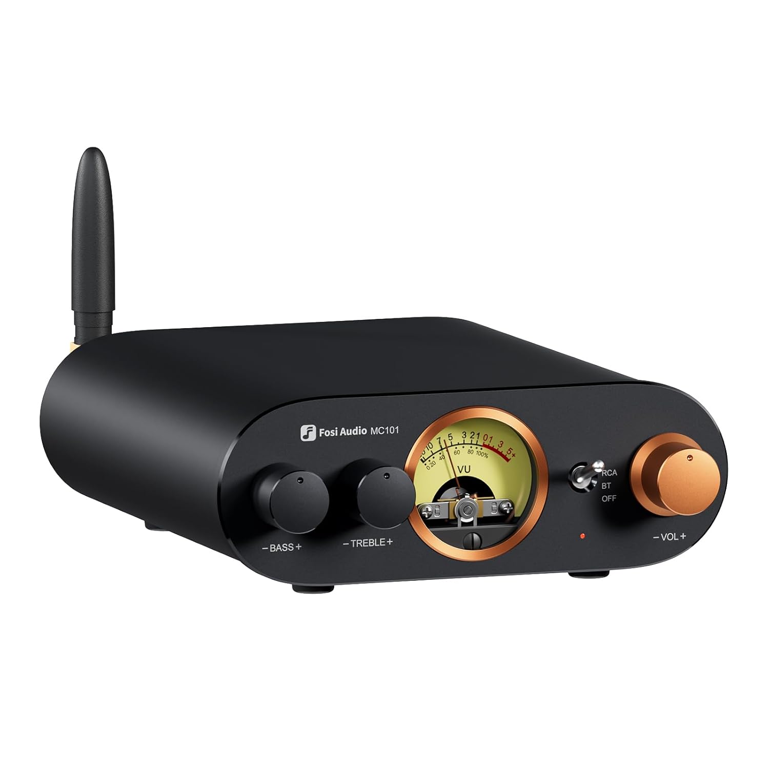 Fosi Audio MC101 Bluetooth Stereo Class-D Amplifier with VU Meter, TPA3116 Chip, 100W × 2 Output, and Compact Hi-Fi Design - Audiomaxx India