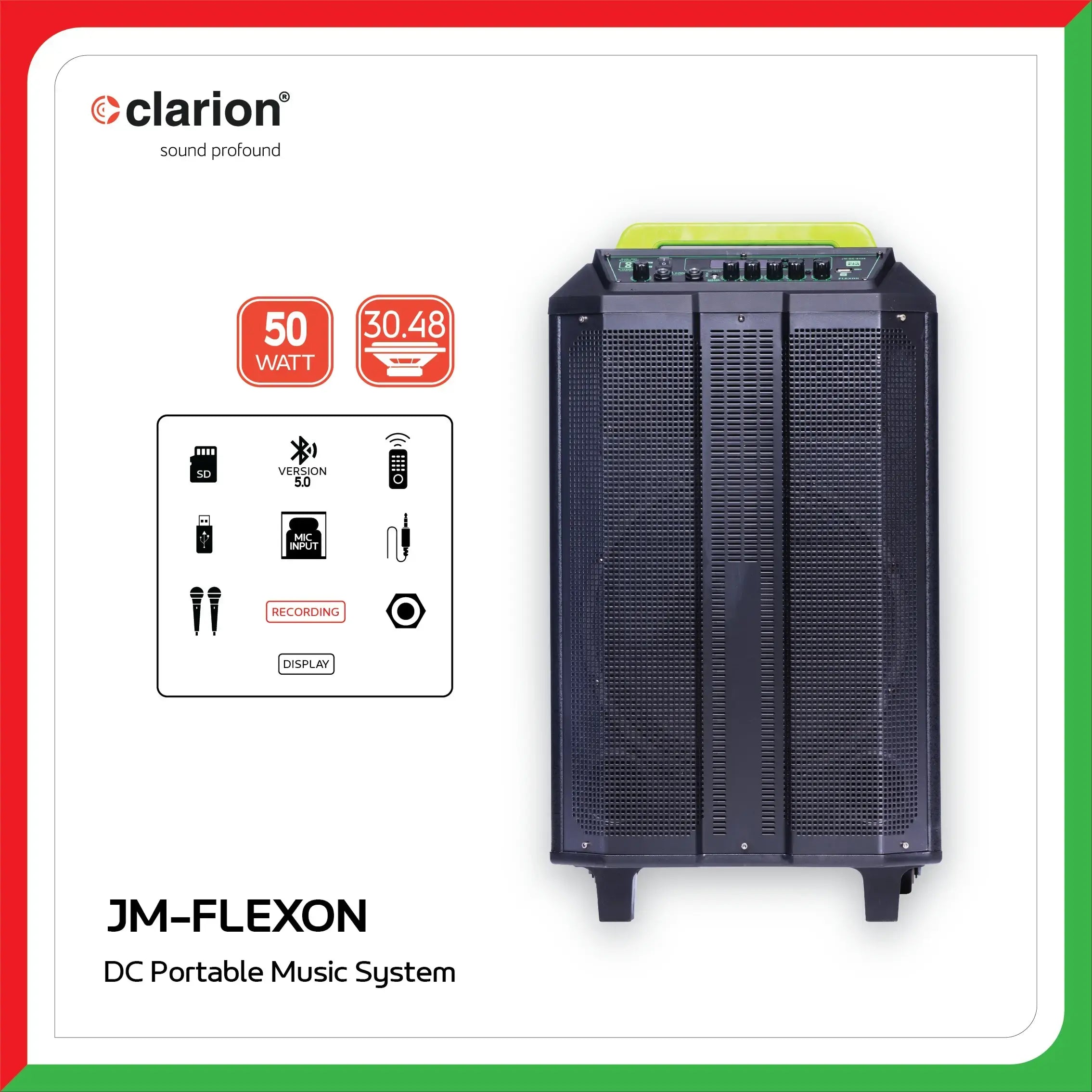 Clarion Karaoke JM-FLEXON DC 12" Karaoke Trolley Speaker