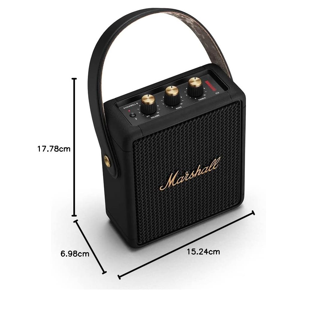 Marshall Stockwell II Portable Bluetooth Speaker with 20+ Hours of Portable Playtime, (360° Sound), Water-Resistant (IPX4)