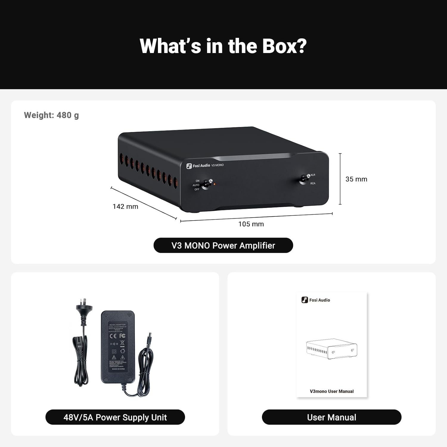 Fosi Audio V3 Mono Class-D Power Amplifier with High-Power TPA3255 Chip, Compact Design, and Audiophile-Grade Performance for Speaker Systems - Audiomaxx India
