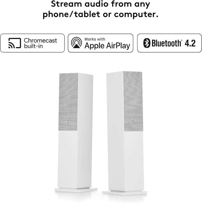 Audio Pro A48 Wireless Speaker Premium HiFi Sound ,MultiRoom, Bluetooth, WiFi - Home Theater - Pair