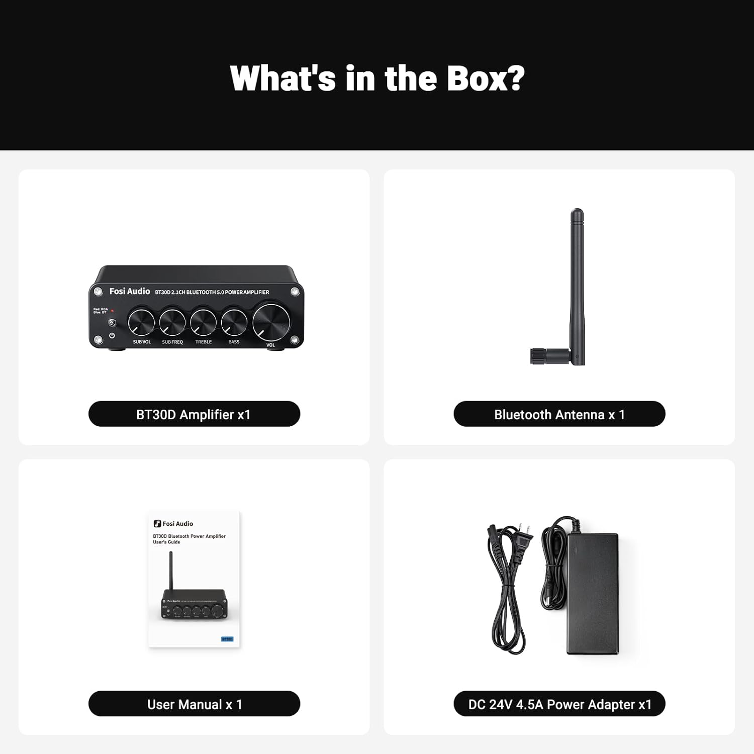 Fosi Audio BT30D Bluetooth 2.1 Channel Class-D Amplifier with Subwoofer Output, Wireless Streaming, and Compact High-Power Performance - Audiomaxx India