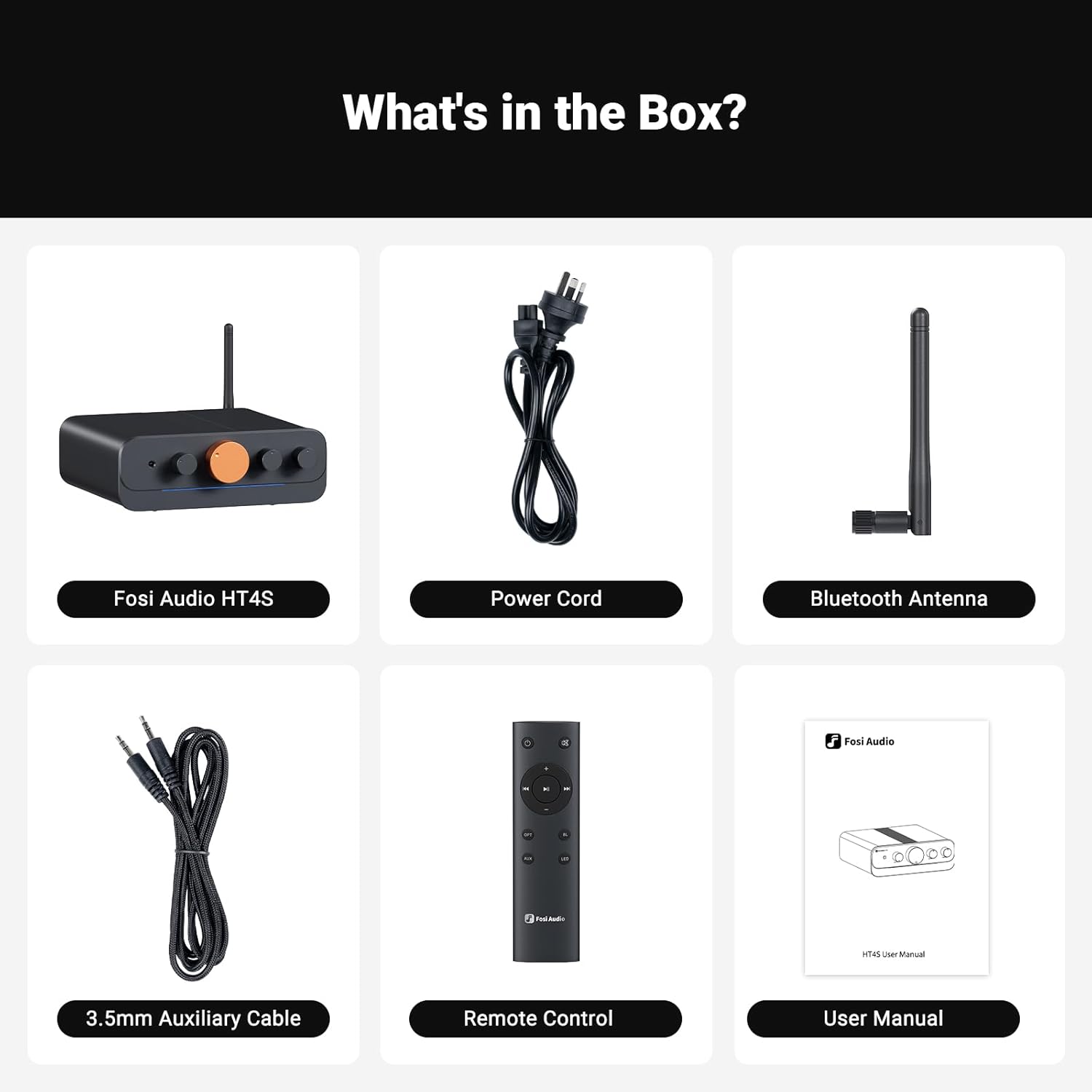 Fosi Audio HT4S 5-Channel Bluetooth Class-D Amplifier with Optical Input, 4.1/5.0 Mode, and Multi-Speaker System Support - Audiomaxx India