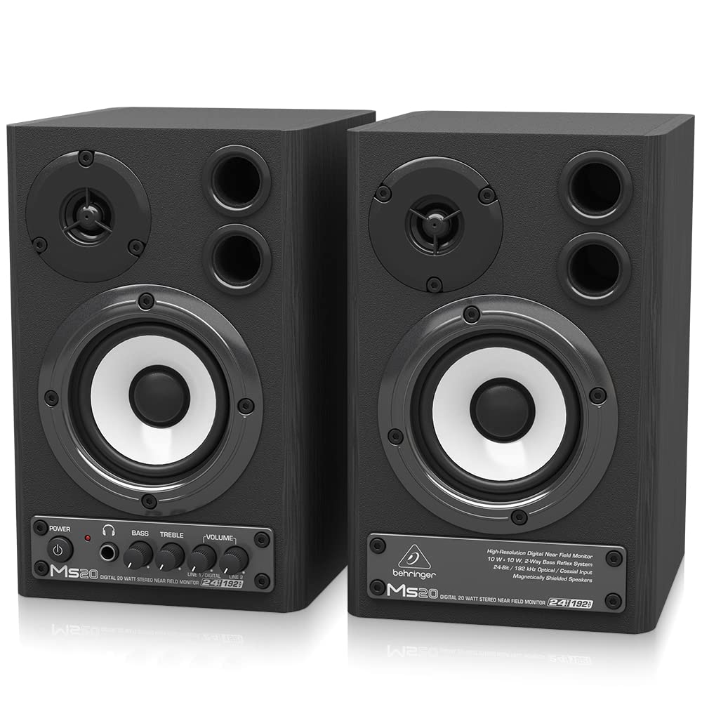 Behringer MS20 Powered Monitor Speaker System With Built-in Mixer Pair