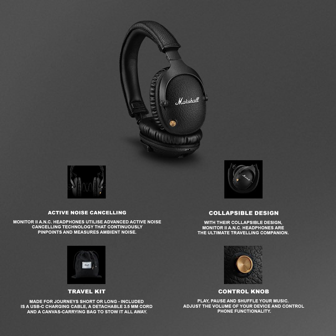 Marshall Monitor II Active Noise Cancelling Over Ear Wireless Headphon