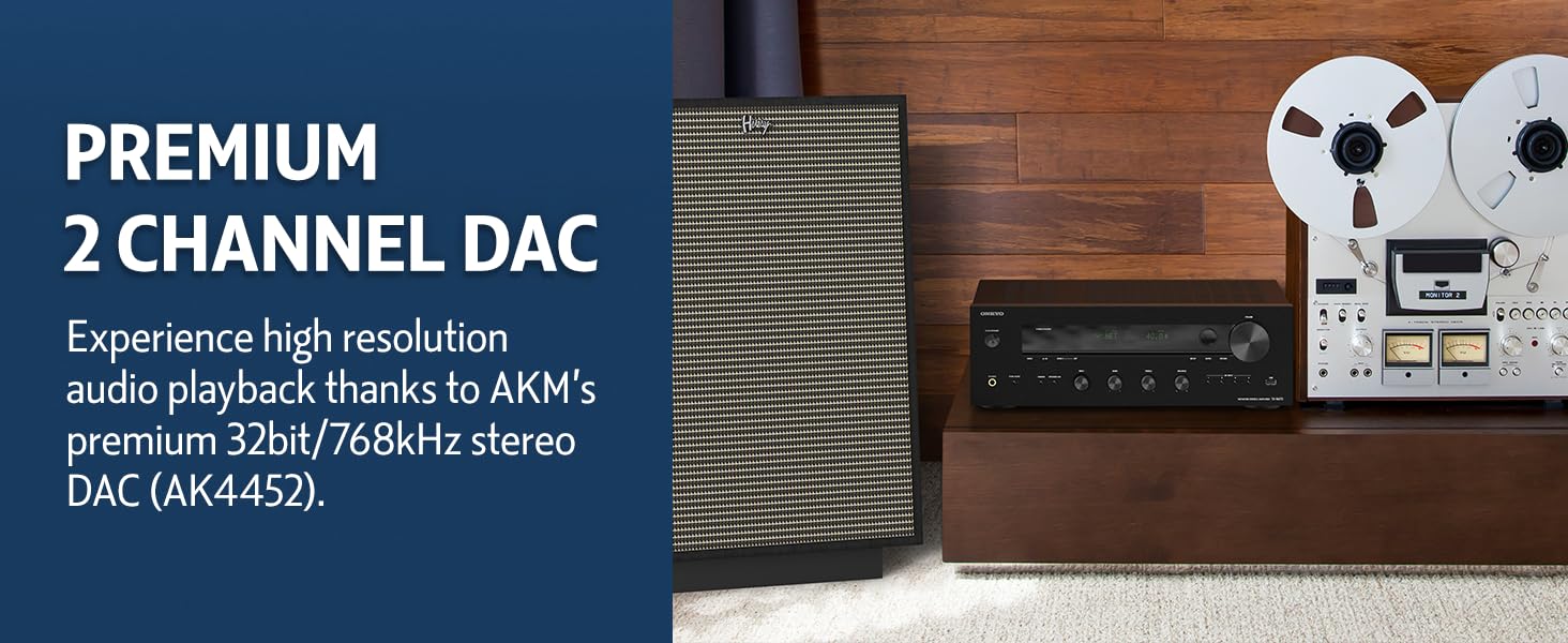 Onkyo TX-8470 Stereo receiver with built-in Wi-Fi®, Bluetooth®, Apple