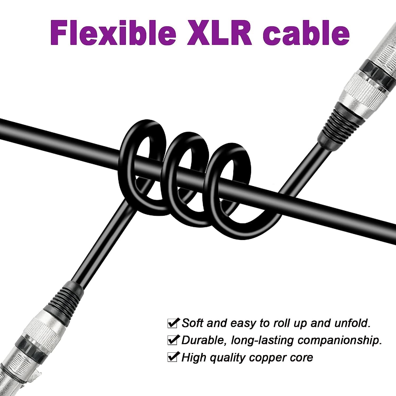 Imported Balanced XLR Cable Male To Female (or Amplifier, Condenser, Microphone, Preamp) - Pair